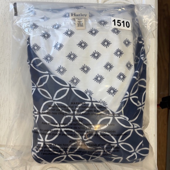 Hatley M Navy Blue 3/4 Sleeve Surplice Midi Dress Stretch Geometrick Printed - Picture 7 of 7